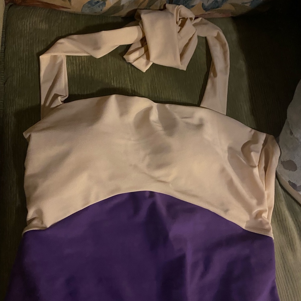 Fashion Colour block one piece halter swimwear - Picture 11 of 13